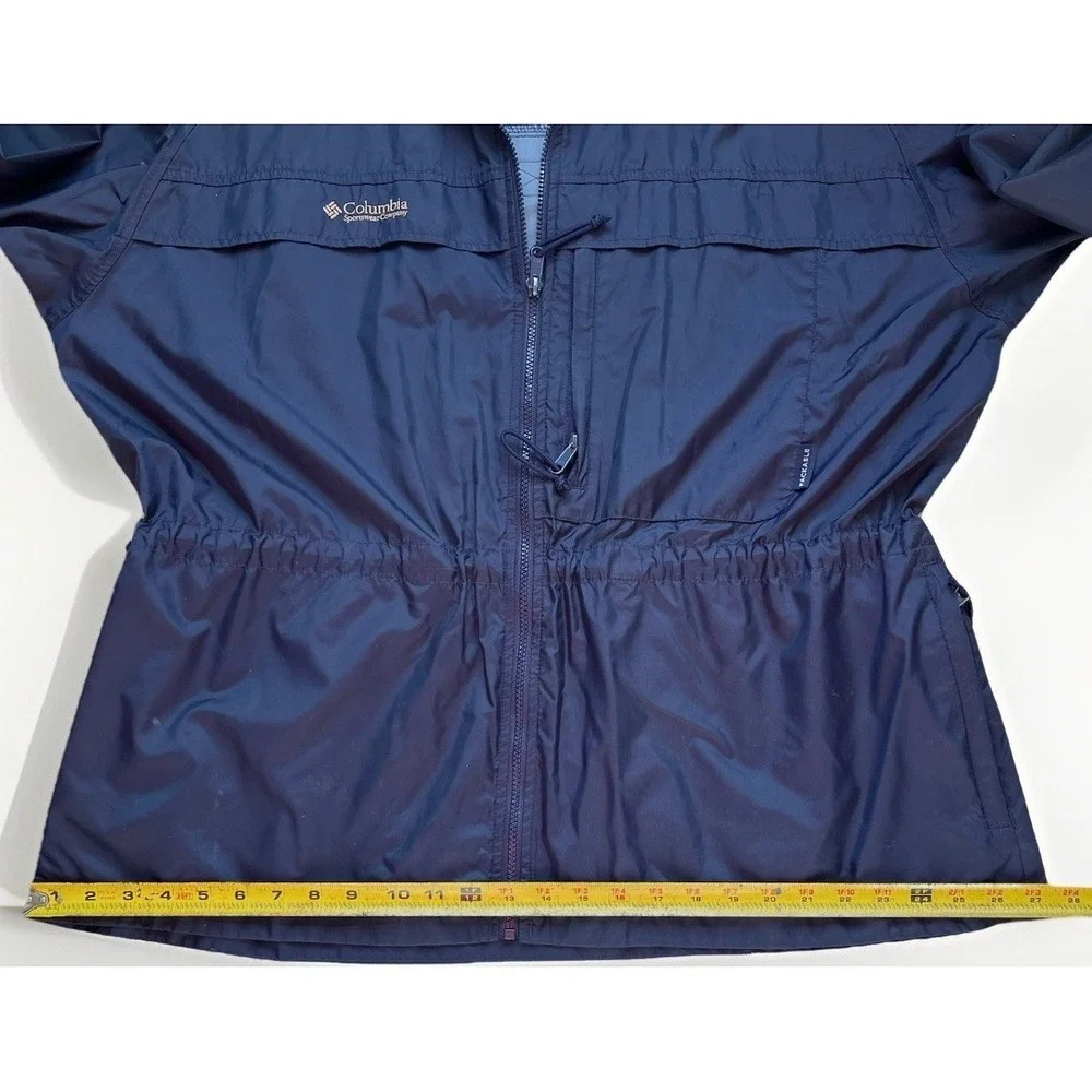 Vintage Columbia Sportswear Co Packable Rain Jacket‎ Men's Size XL Full Zip Coat